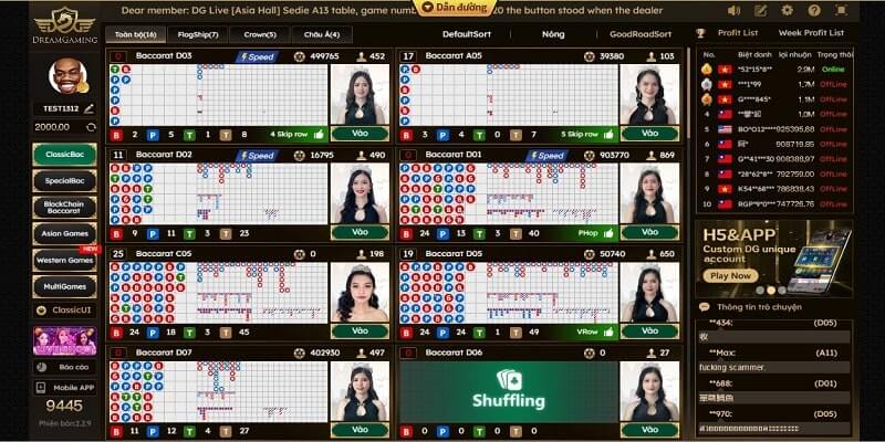 5 game casino hay được chơi nhiều tại DG